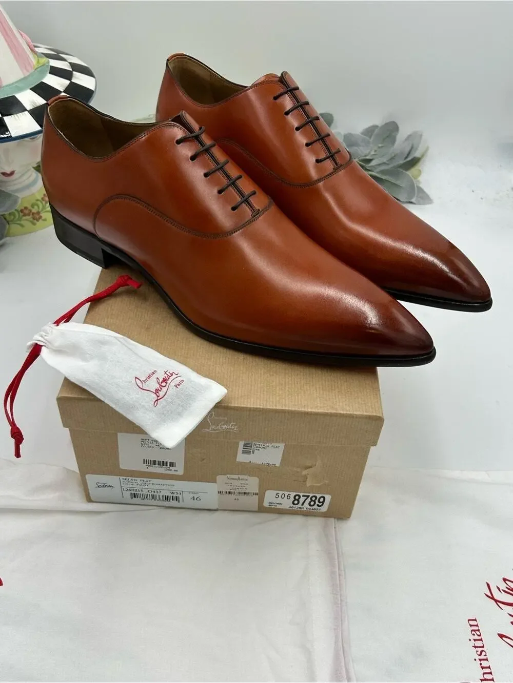 Men's Christian Louboutin Pelvis Leather, Oxford, size 46 made in Italy